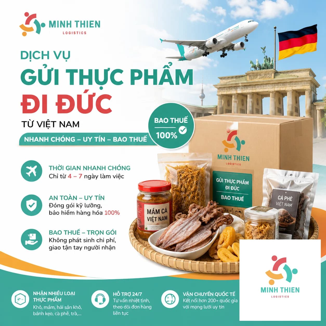 Dịch Vụ Gửi Thực Phẩm Đi Đức Từ Việt Nam – Bảng Giá, Quy Định & Kinh Nghiệm 2026