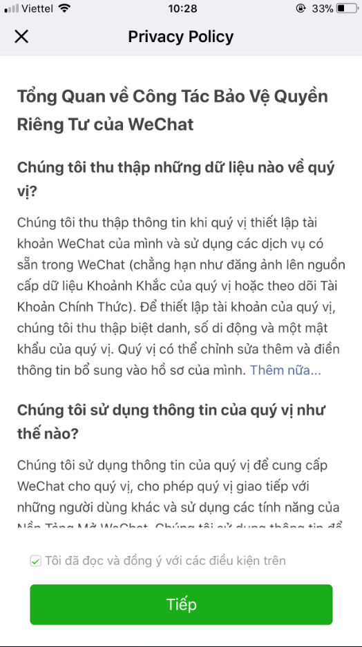 xác minh wechat