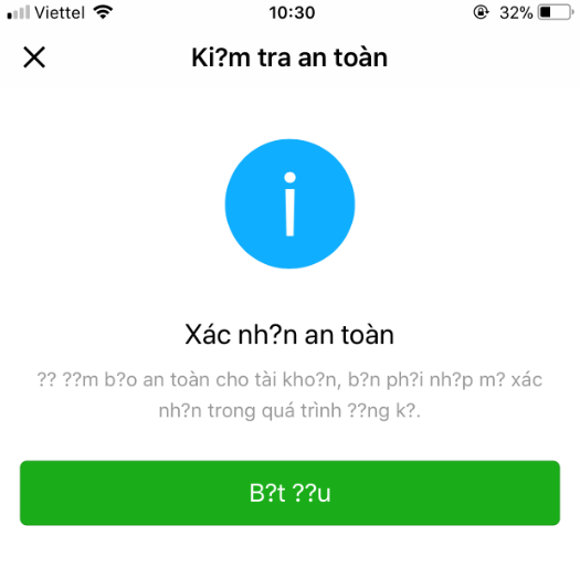 Xác nhận an toàn khi đăng ký tài khoản Wechat